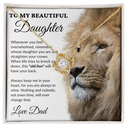 To My Beautiful Daughter - This Old Lion - Love Knot Necklace - WH