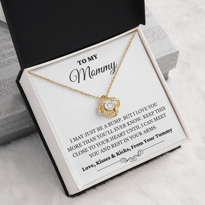 To My Mommy - Just A Bump - Love Knot Necklace - WH