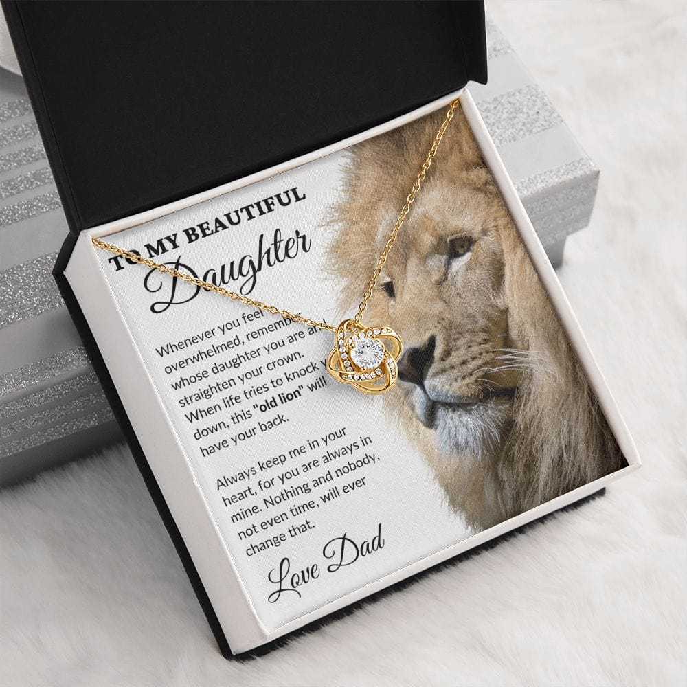 To My Beautiful Daughter - This Old Lion - Love Knot Necklace - WH