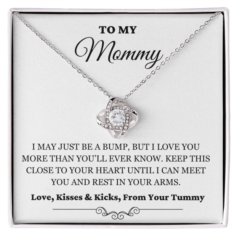 To My Mommy - Just A Bump - Love Knot Necklace - WH