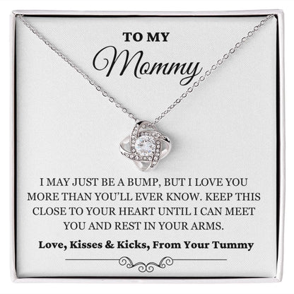 To My Mommy - Just A Bump - Love Knot Necklace - WH