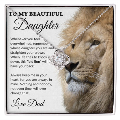 To My Beautiful Daughter - This Old Lion - Love Knot Necklace - WH