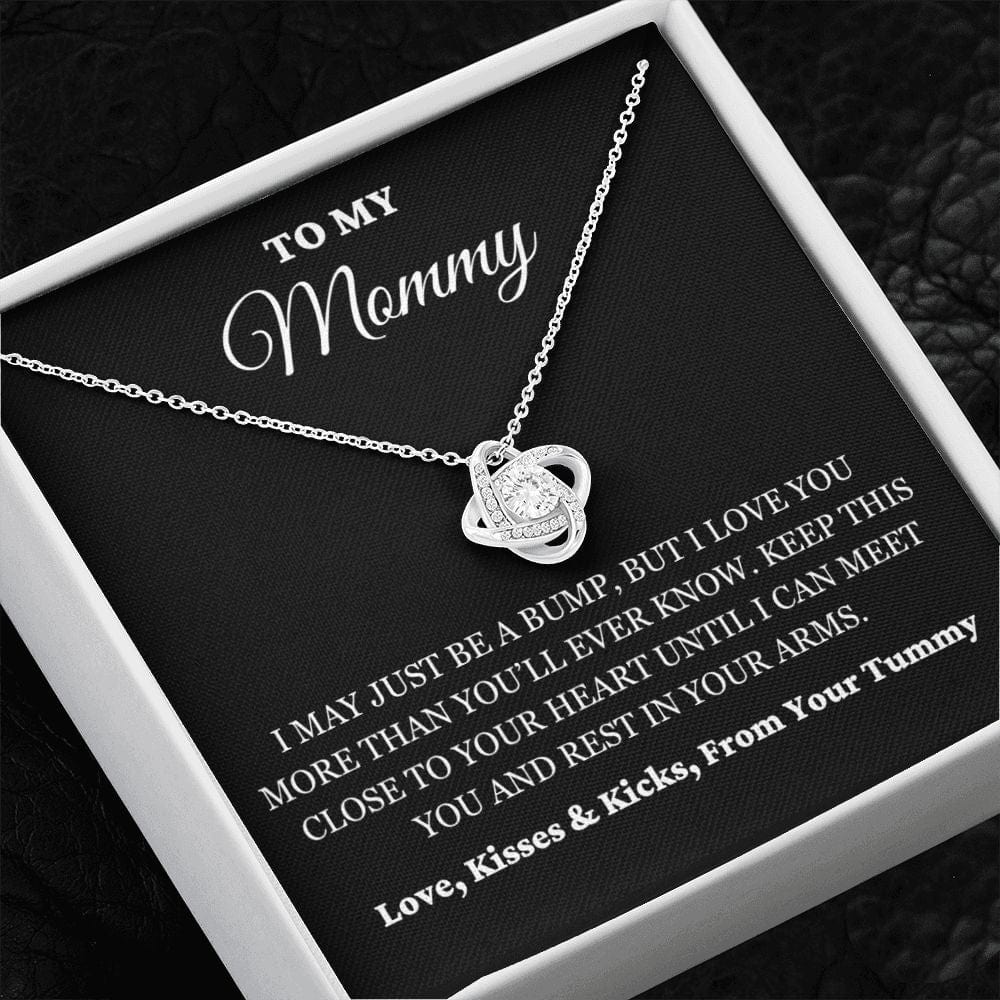 To My Mommy - Just A Bump - Love Knot Necklace - BK