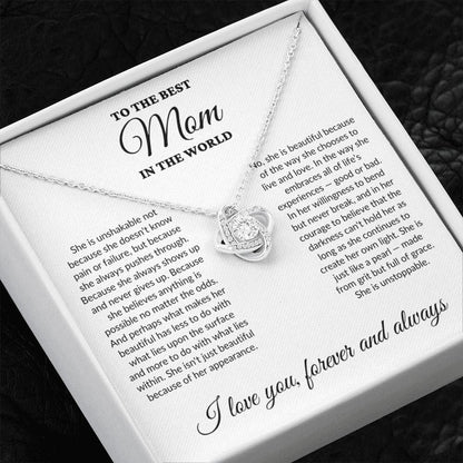 To The Best Mom In The World - Grit - Love Knot Necklace - WH