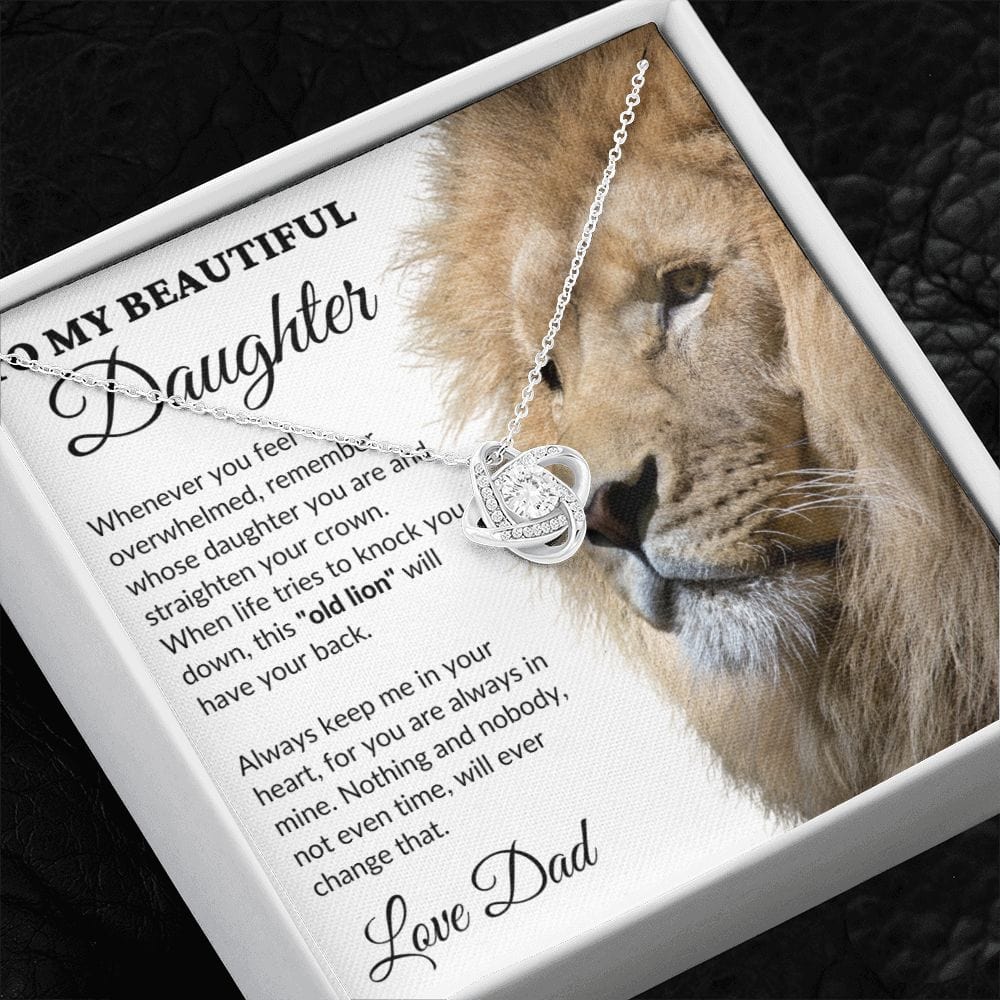 To My Beautiful Daughter - This Old Lion - Love Knot Necklace - WH