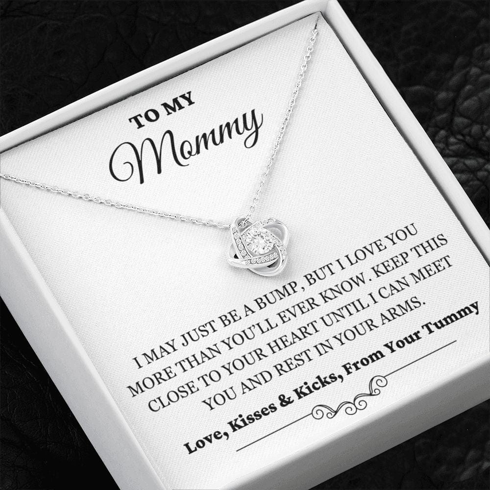 To My Mommy - Just A Bump - Love Knot Necklace - WH