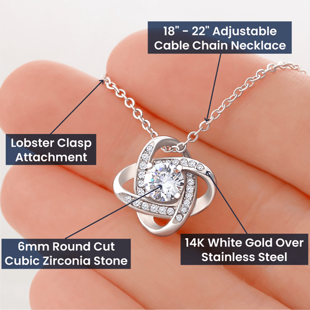 To My Beautiful Granddaughter - Love & Light - Love Knot Necklace  - WH
