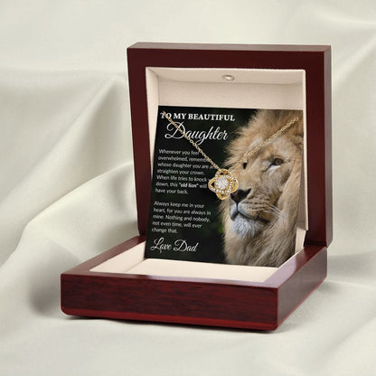 To My Beautiful Daughter - This Old Lion - Love Knot Necklace - BK