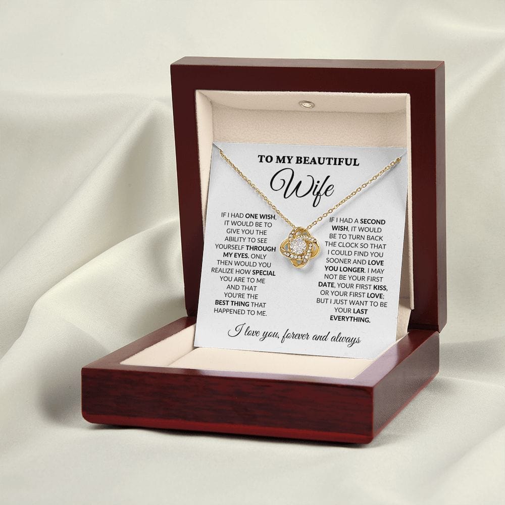 To My Beautiful Wife - One Wish - Love Knot Necklace - WH