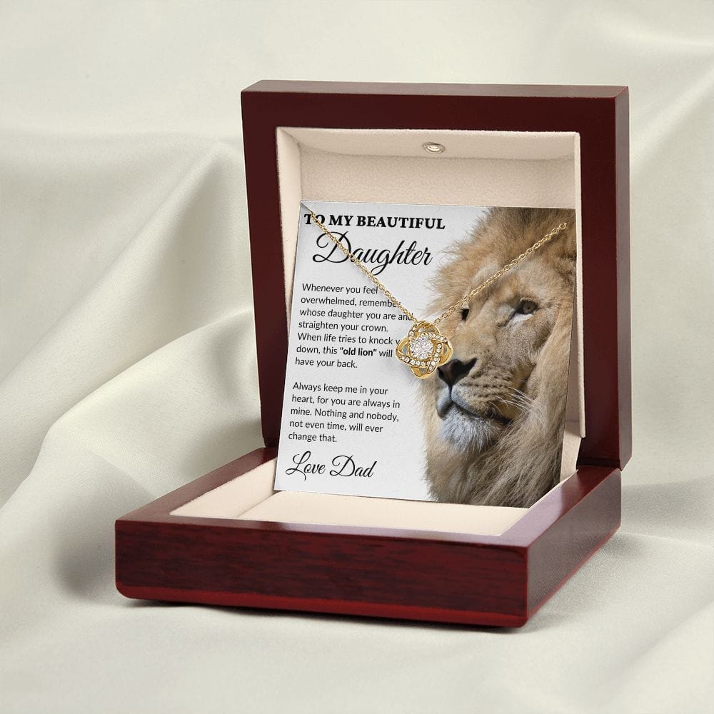 To My Beautiful Daughter - This Old Lion - Love Knot Necklace - WH