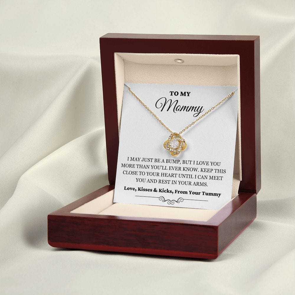 To My Mommy - Just A Bump - Love Knot Necklace - WH