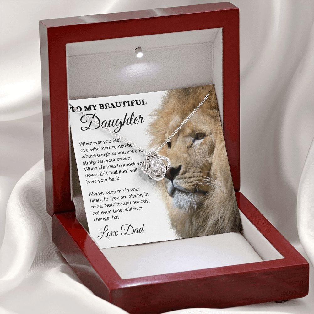 To My Beautiful Daughter - This Old Lion - Love Knot Necklace - WH